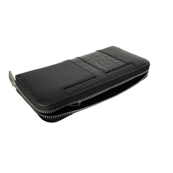 Tod's Italy Croc-embossed Black Leather Zip Wallet, XAMTTA0400M51B999 - Picture 3 of 8